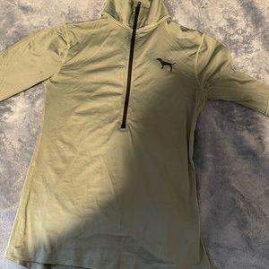 Olive Green Pink Fitness Shirt Size XS